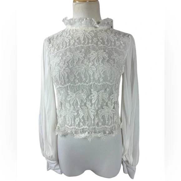 NWT Ruffle lace blouse small - Picture 4 of 9